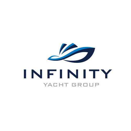 minimalist logo design for infinity yacht group