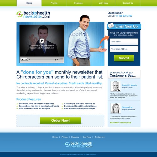 New website design wanted for backtohealthnewsletter.com