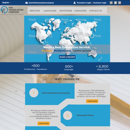 website design for translation company