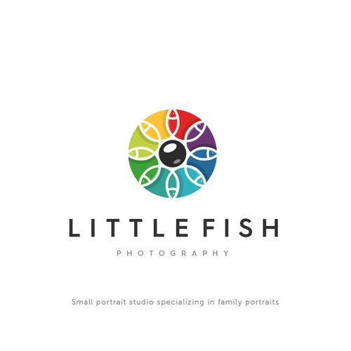 colourful logo fot Litttle fish photography