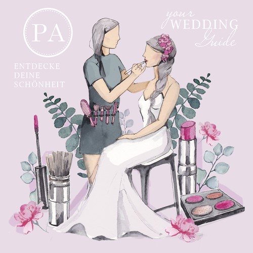 Bride Make up artist. Wedding illustration