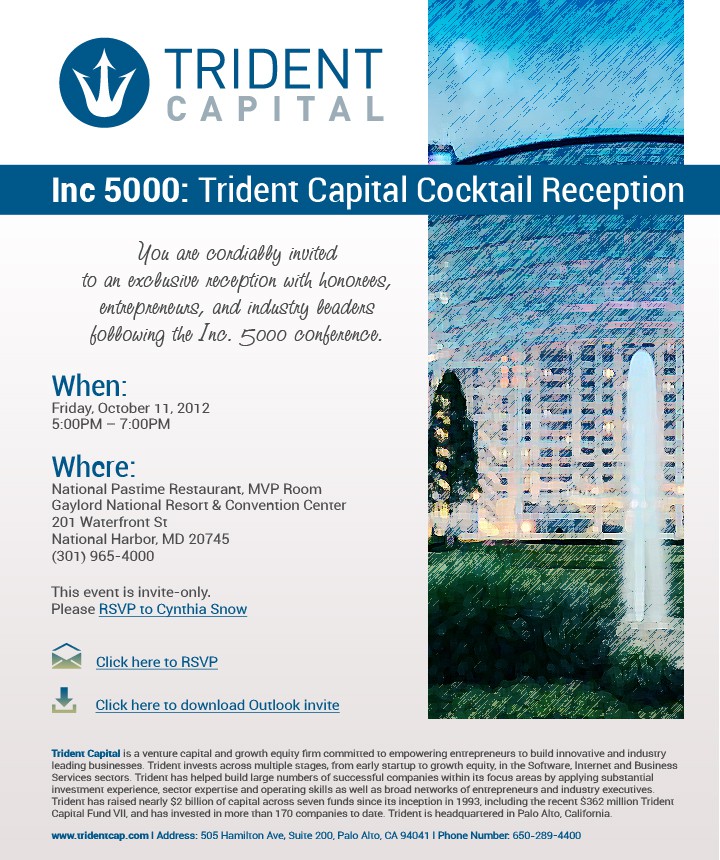 New card or invitation wanted for Trident Capital