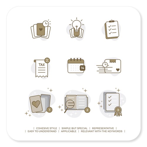 Icon design set for a website