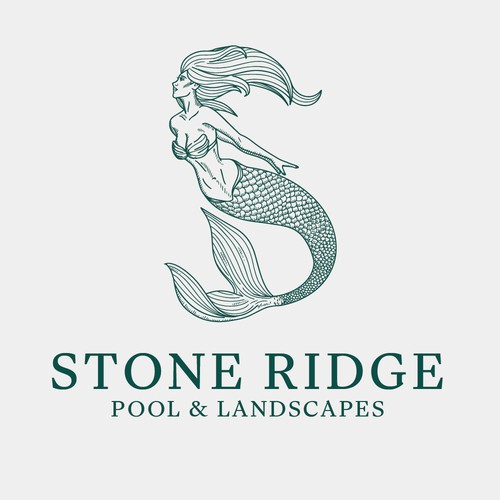 Mermaid realistic logo