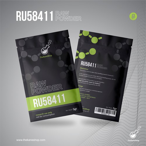 Pack design for RU58411 Raw Powder