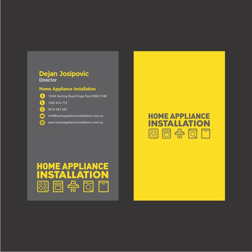 Business Card Home Appliance Installation