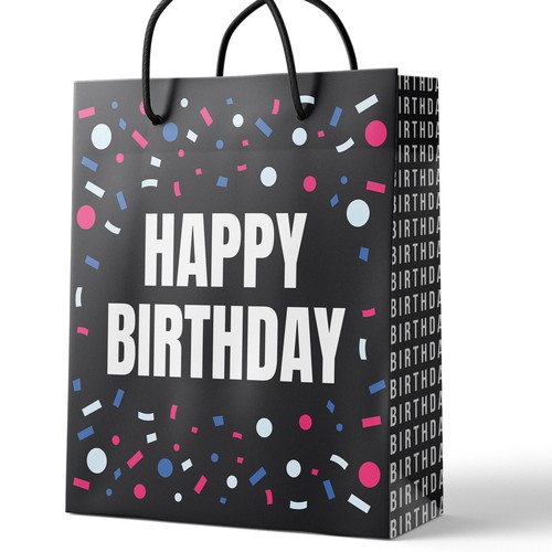 Modern Typographic Birthday Gift Bag Design – Bold & Minimalist