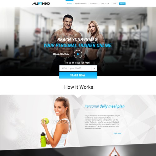 Create design for Fitness themed website.