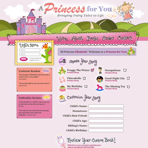 Customizable fairy tales website