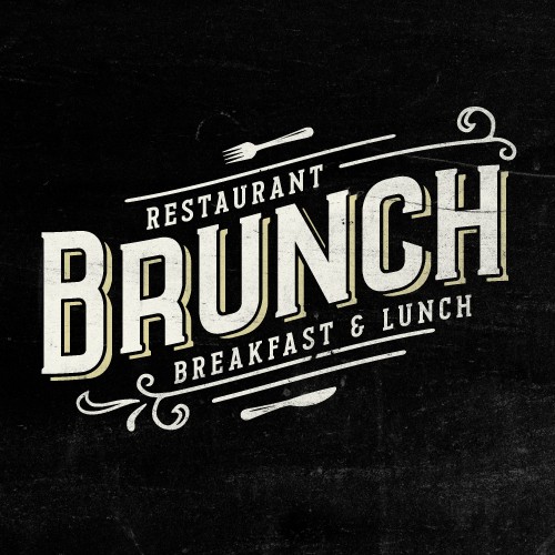 Vintage style logo for a brunch restaurant