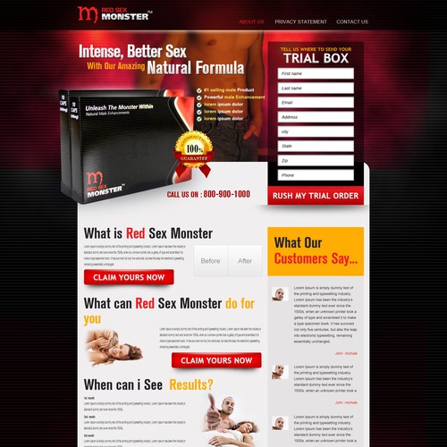 Website design for Red Sex Monster
