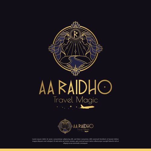 Art Deco Style Travel Agency Logo Design