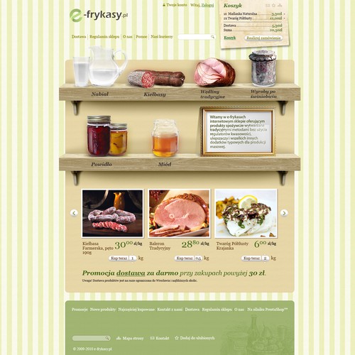 Design of a webstore with fresh and tasty food