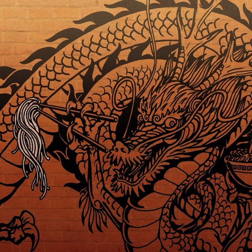 Create a BIG new dragon artwork (traditional tattoo style) for Fukuryu Ramen!