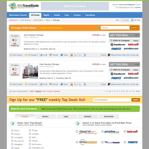 GUARANTEED 1-Page Web 2.0 for User Generated Travel Deals Site