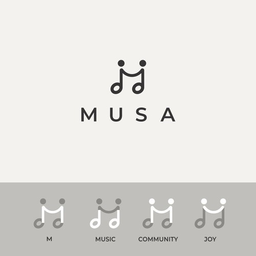 Minimalist logo for music community