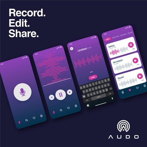 Modern UX/UI Design for audio app