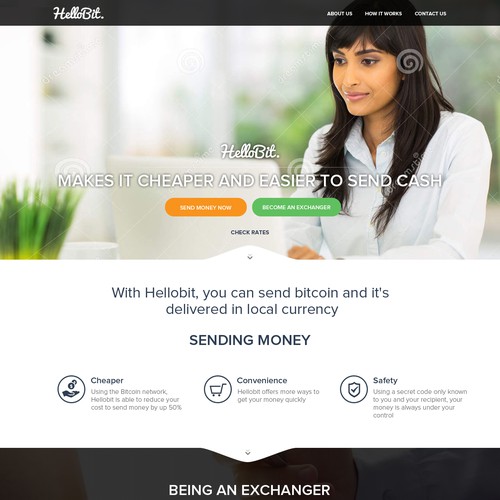 Bitcoin Remittance company needs amazing home page. Lots of press upon launch