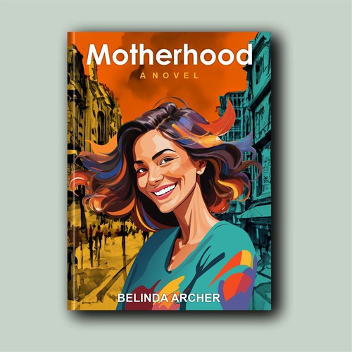 Colorful portrait book cover illustration