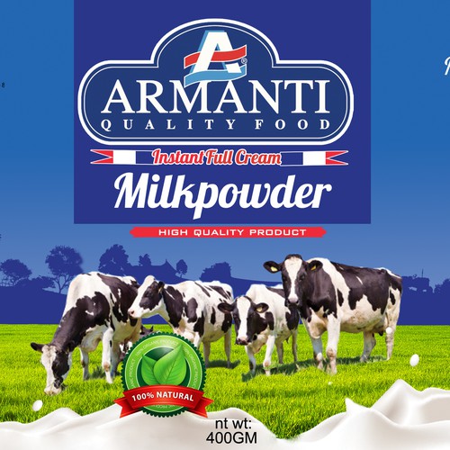 Label design for Armanti Milkpowder