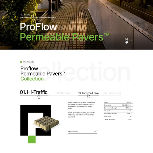 Website for Proflow Permeable Pavers