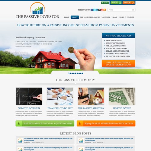 THE PASSIVE INVESTOR needs a new website design