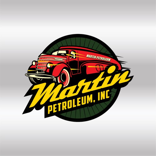 vintage 1940 tanker truck logo for Martin Petroleum, Inc