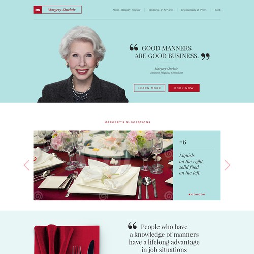 Tiffany Inspired, Mobile Friendly Website For Etiquette Consultant