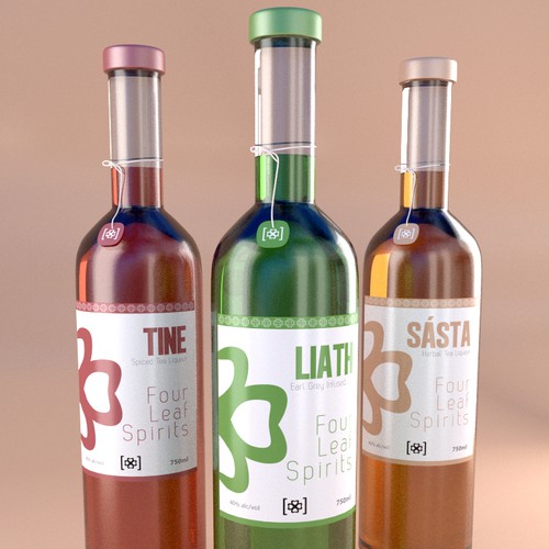 Modern Label for Tea Infused Liqueurs