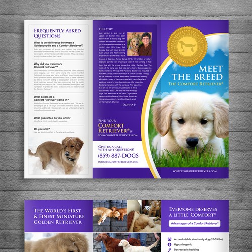 Showcase a new breed of dog, The Comfort Retriever®