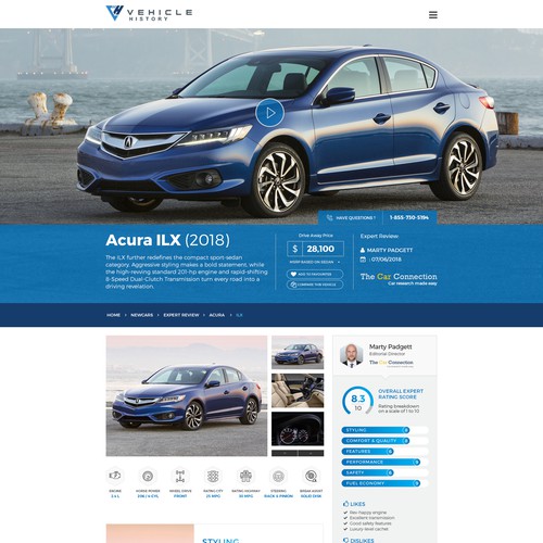 WINNING Design of landing page for automotive site