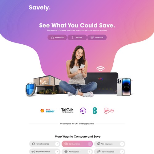  Create a Stunning Landing Page for Our Broadband, Mobile and Insurance Comparison Site