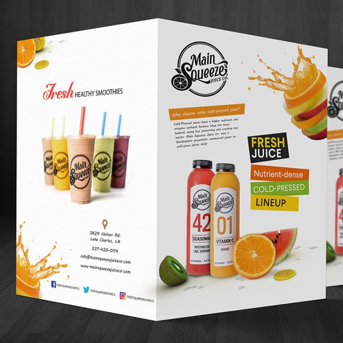 Brochure design for Main Squeeze Juice Co