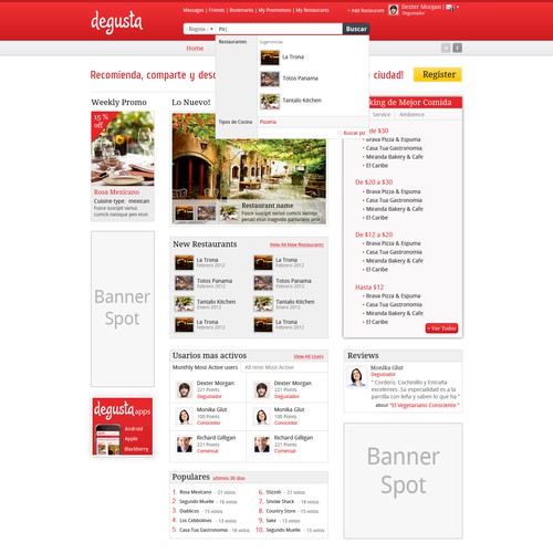Restaurant Guide web Redesign