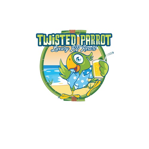 TWISTED PARROT LOGO DESIGN