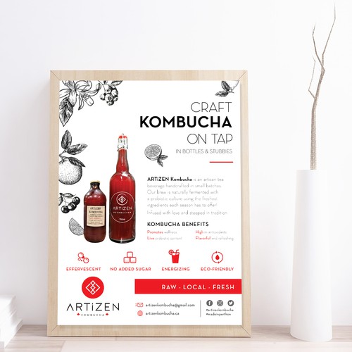 Signage for ARTiZEN Kombucha 