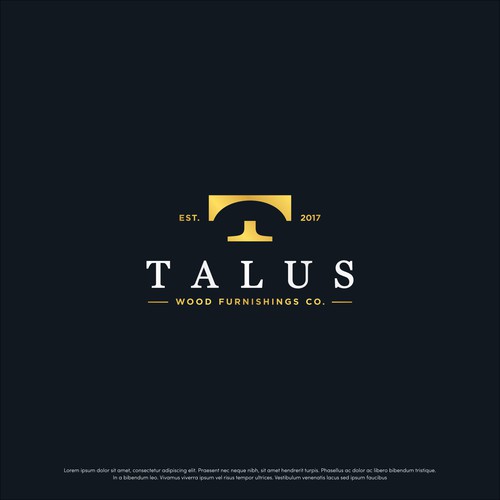 Simple T logo for Talus Wood Furnishing