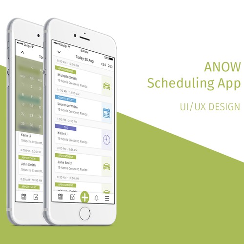 Scheduling Mobile App Design