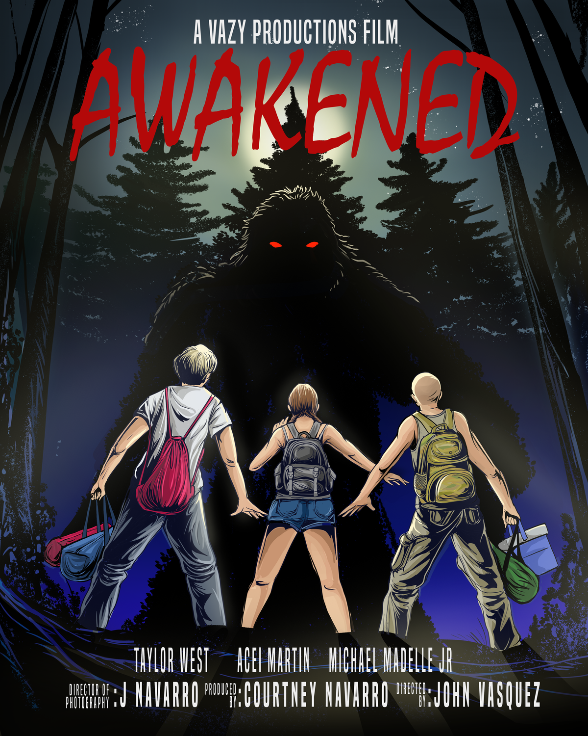 We need a illustrated movie poster for a Bigfoot film