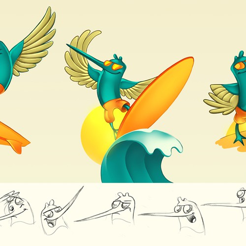 Surfin Bird Illustration