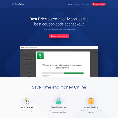 Best price landing page