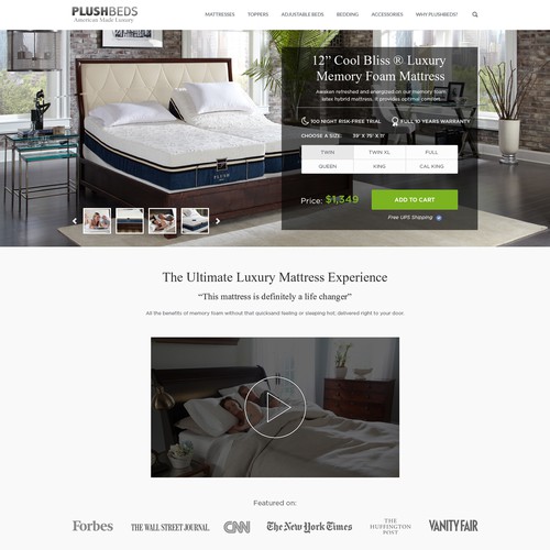 Redesign of a Luxury Mattress Product Page