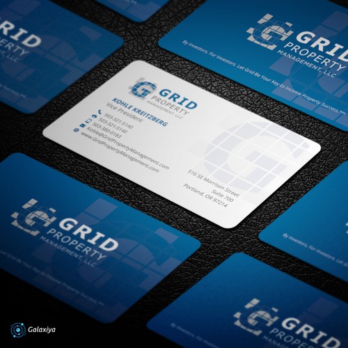 Grid Property Management Business Card Design