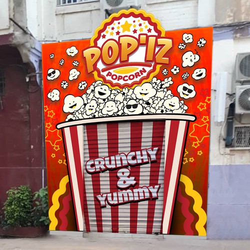 Storefront Design For A Shop Selling Popcorns
