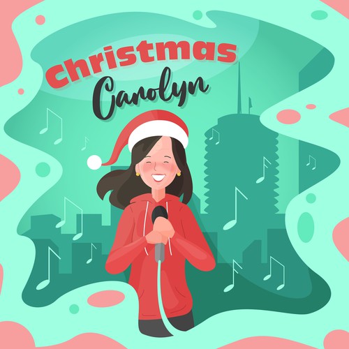 Illustration for a podcast called Christmas Carolyn