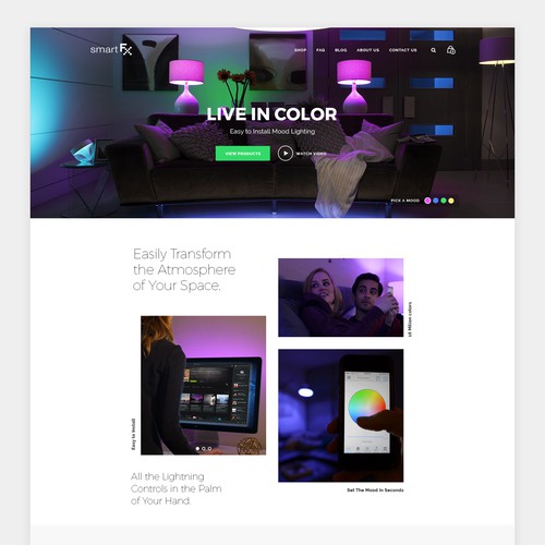 Smart LED lightbulbs landing page.