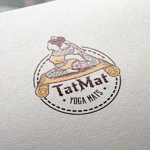 Logo for TATMAT, a Trad Tattoo style yoga mat line