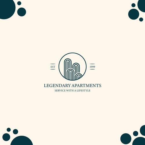 A unique logo design for "LEGENDARY APARTMENTS"