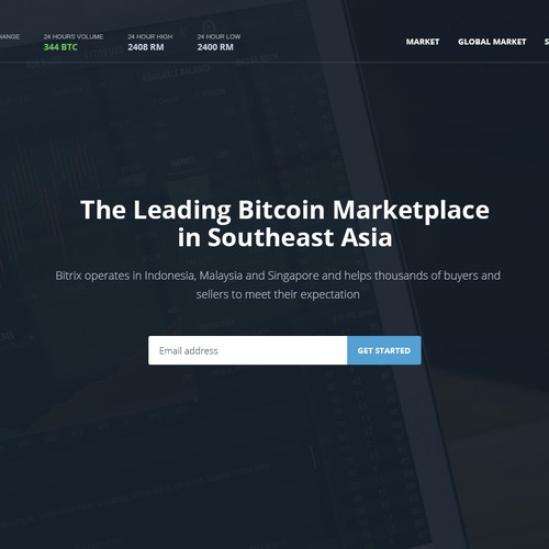 Homepage for bitcoin marketplace