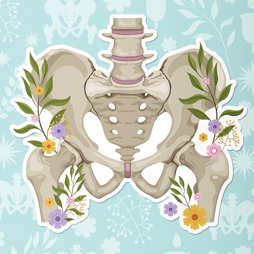 Pelvic health greeting card design